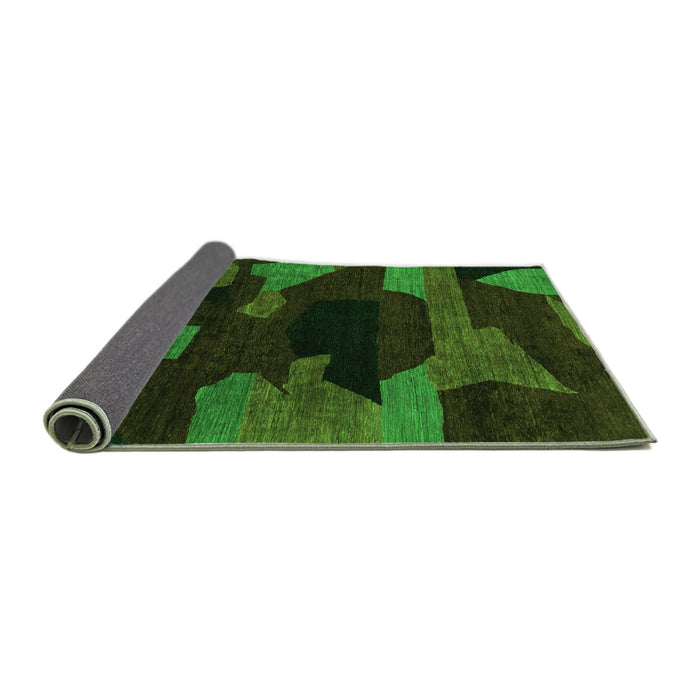 Sideview of Abstract Green Modern Rug, abs1790grn