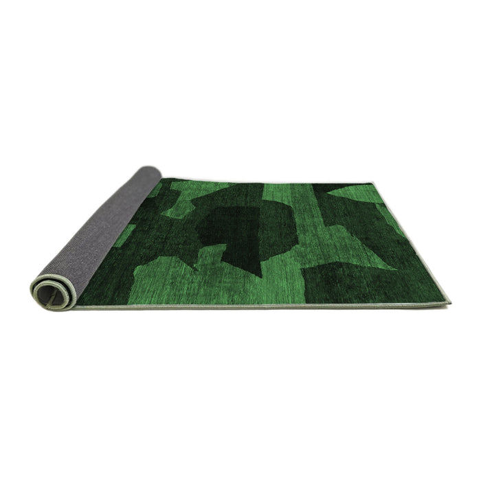 Sideview of Abstract Emerald Green Modern Rug, abs1790emgrn