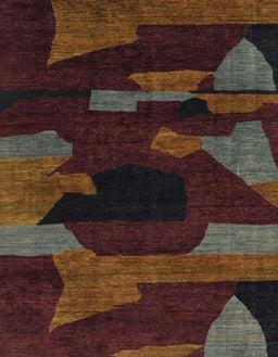 Abstract Dark Scarlet Red Modern Rug, abs1790