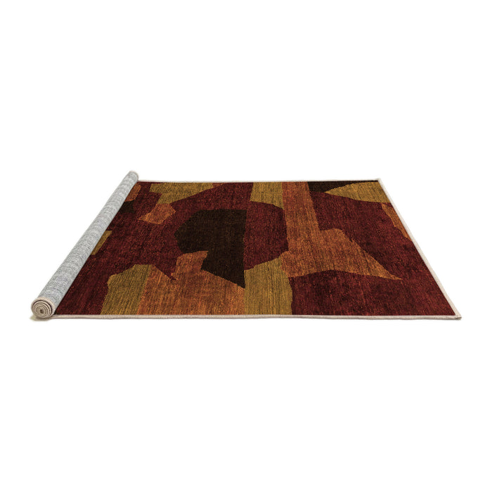 Sideview of Machine Washable Abstract Orange Modern Area Rugs, wshabs1790org