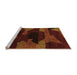 Sideview of Machine Washable Abstract Orange Modern Area Rugs, wshabs1790org