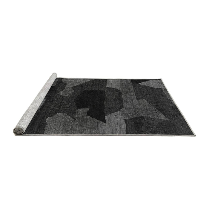 Sideview of Machine Washable Abstract Gray Modern Rug, wshabs1790gry