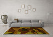 Machine Washable Abstract Yellow Modern Rug in a Living Room, wshabs1790yw