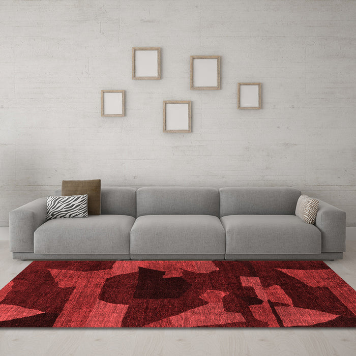 Modern Red Washable Rugs
