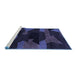 Sideview of Machine Washable Abstract Blue Modern Rug, wshabs1790blu