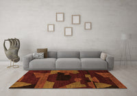 Machine Washable Abstract Orange Modern Rug, wshabs1790org