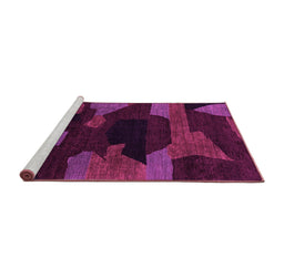 Sideview of Machine Washable Abstract Pink Modern Rug, wshabs1790pnk