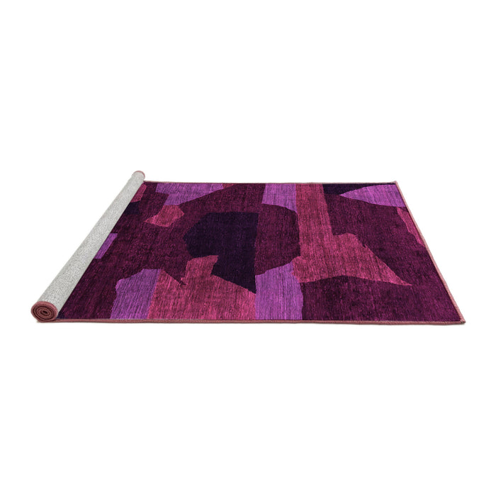Sideview of Machine Washable Abstract Pink Modern Rug, wshabs1790pnk
