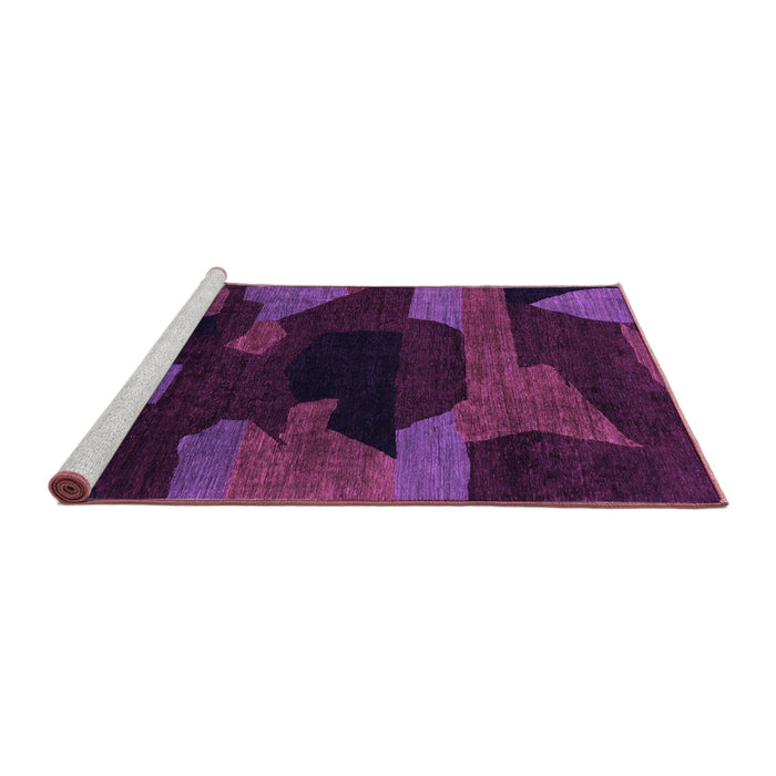 Sideview of Machine Washable Abstract Purple Modern Area Rugs, wshabs1790pur