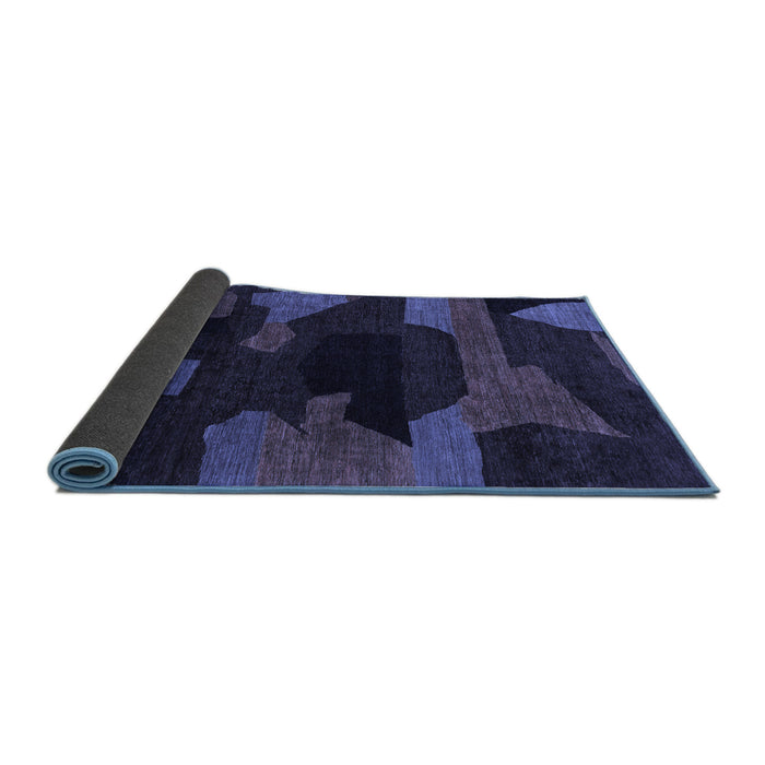 Sideview of Abstract Blue Modern Rug, abs1790blu