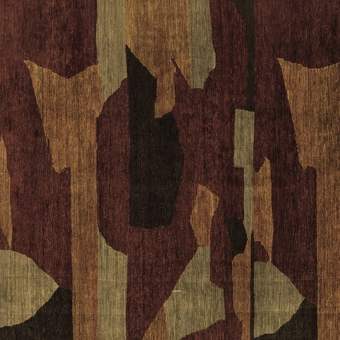 Square Machine Washable Abstract Brown Modern Rug, wshabs1790brn