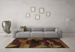 Machine Washable Abstract Brown Modern Rug in a Living Room,, wshabs1790brn