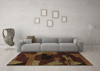 Machine Washable Abstract Brown Modern Rug, wshabs1790brn