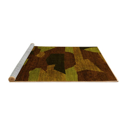 Sideview of Machine Washable Abstract Yellow Modern Rug, wshabs1790yw