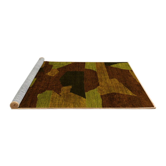 Sideview of Machine Washable Abstract Yellow Modern Rug, wshabs1790yw