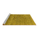 Sideview of Machine Washable Abstract Yellow Modern Rug, wshabs1791yw