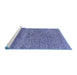 Sideview of Machine Washable Abstract Blue Modern Rug, wshabs1791blu