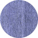 Round Abstract Blue Modern Rug, abs1791blu