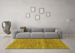 Machine Washable Abstract Yellow Modern Rug in a Living Room, wshabs1791yw