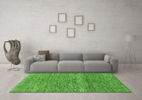 Machine Washable Abstract Green Modern Rug, wshabs1791grn