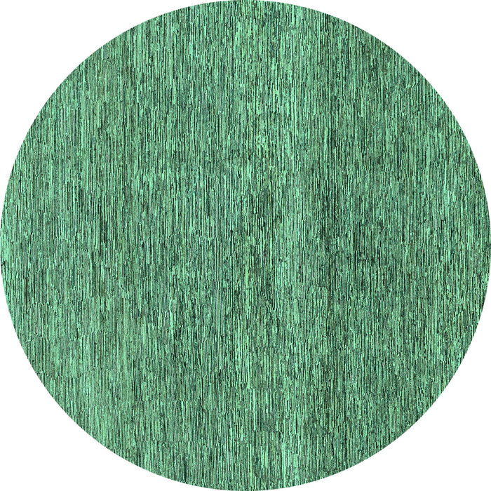 Round Machine Washable Abstract Turquoise Modern Area Rugs, wshabs1791turq