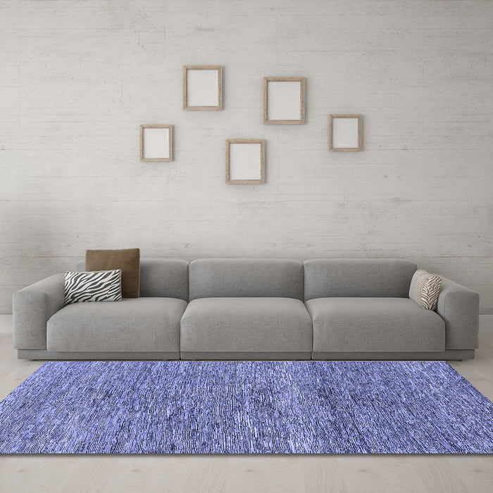 Machine Washable Abstract Blue Modern Rug in a Living Room, wshabs1791blu