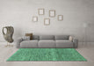 Machine Washable Abstract Turquoise Modern Area Rugs in a Living Room,, wshabs1791turq