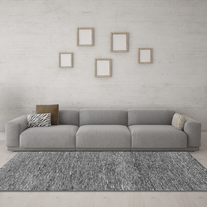Machine Washable Abstract Gray Modern Rug in a Living Room,, wshabs1791gry