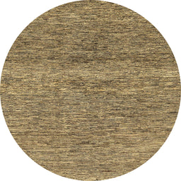 Round Machine Washable Abstract Yellow Rug, wshabs1791