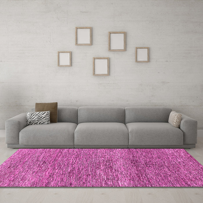 Machine Washable Abstract Pink Modern Rug in a Living Room, wshabs1791pnk
