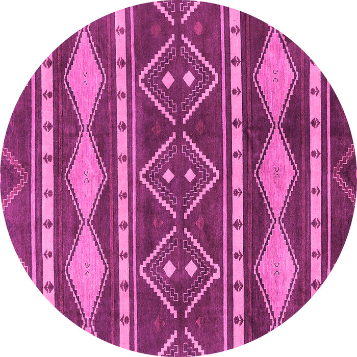 Round Abstract Pink Modern Rug, abs1792pnk
