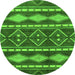 Round Abstract Green Modern Rug, abs1792grn