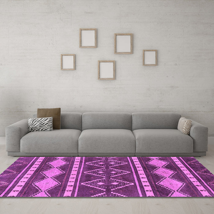Machine Washable Abstract Purple Modern Area Rugs in a Living Room, wshabs1792pur