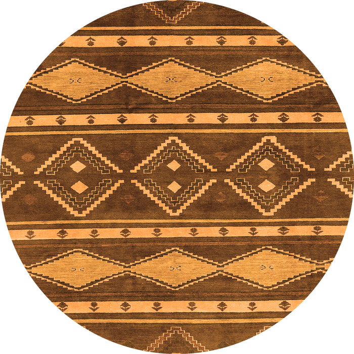 Round Abstract Orange Modern Rug, abs1792org