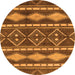 Round Abstract Orange Modern Rug, abs1792org