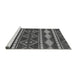 Sideview of Machine Washable Abstract Gray Modern Rug, wshabs1792gry