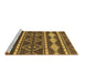 Sideview of Machine Washable Abstract Brown Modern Rug, wshabs1792brn