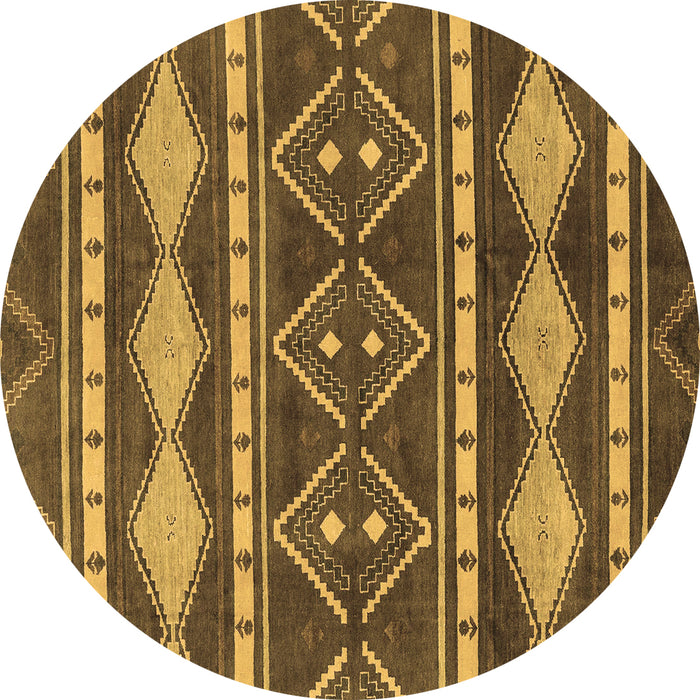 Round Abstract Brown Modern Rug, abs1792brn