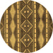 Round Abstract Brown Modern Rug, abs1792brn