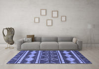 Machine Washable Abstract Blue Modern Rug, wshabs1792blu