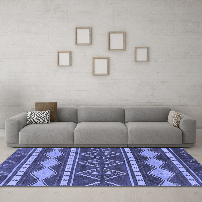 Machine Washable Abstract Blue Modern Rug in a Living Room, wshabs1792blu