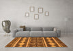 Machine Washable Abstract Orange Modern Area Rugs in a Living Room, wshabs1792org