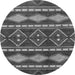 Round Machine Washable Abstract Gray Modern Rug, wshabs1792gry