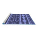 Sideview of Machine Washable Abstract Blue Modern Rug, wshabs1792blu