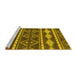 Sideview of Machine Washable Abstract Yellow Modern Rug, wshabs1792yw