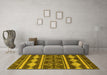 Machine Washable Abstract Yellow Modern Rug in a Living Room, wshabs1792yw