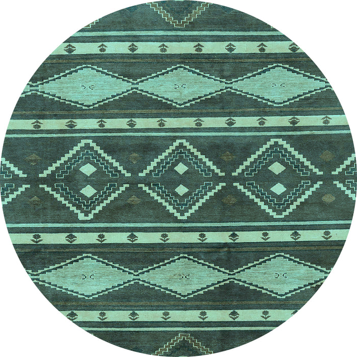 Round Abstract Light Blue Modern Rug, abs1792lblu