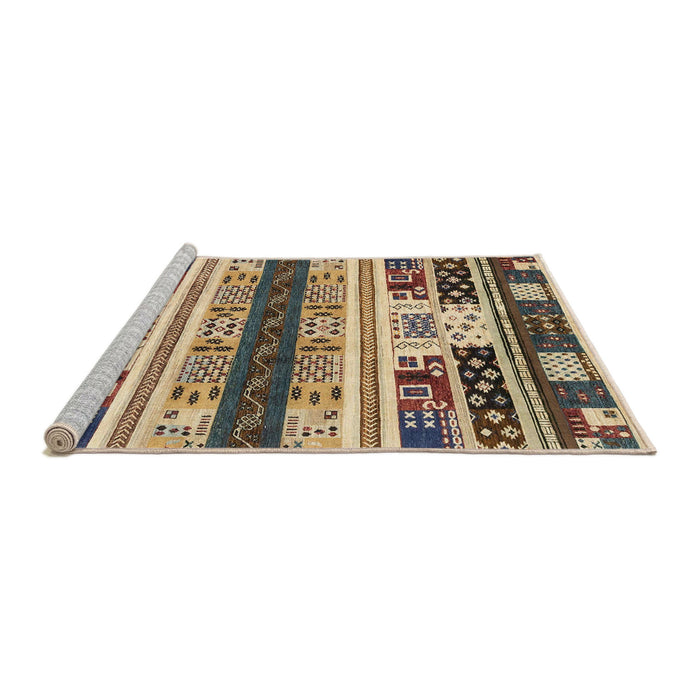 Sideview of Machine Washable Abstract Dark Brown Rug, wshabs1793