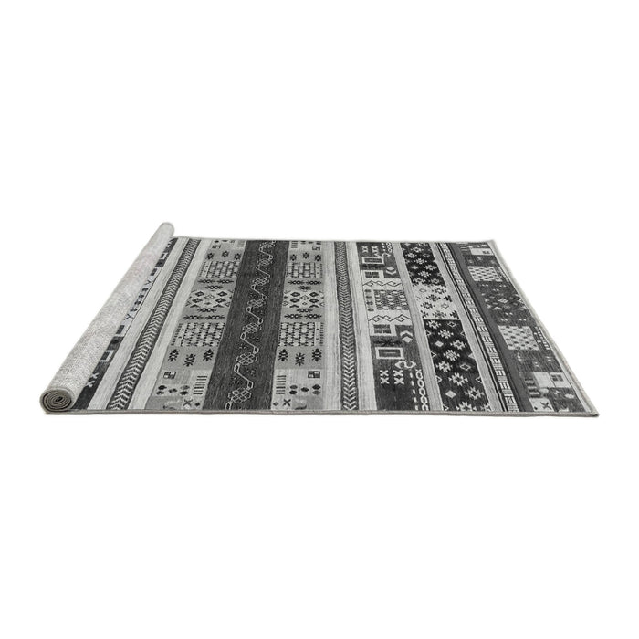 Sideview of Machine Washable Abstract Gray Modern Rug, wshabs1793gry