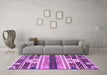 Machine Washable Abstract Purple Modern Area Rugs in a Living Room, wshabs1793pur